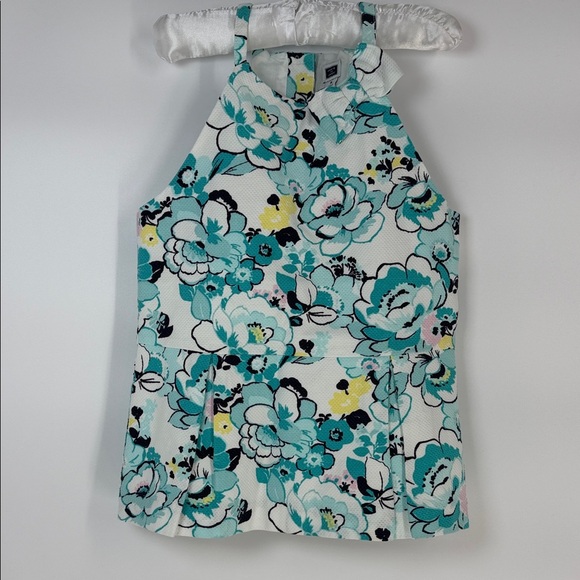Janie and Jack Other - Janie and Jack Floral Halter Top in Teal and Yellow - size 8